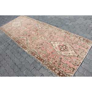 Turkish 3.6x9.5 ft <b>Rug</b>, Vintage <b>Runner</b> <b>Rug</b>, Pink Moroccan <b>Rug</b> - Product Image 2