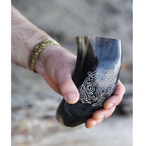 Soporte de cuerno vikingo estilo Animal para beber nórdico tradicional uso decorativo ocasiones especiales artesanías naturales - Product Image 1