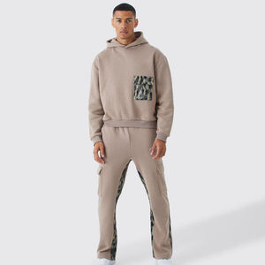 Survêtement à capuche personnalisé pour homme, sport d'hiver, streetwear, 100% coton, taille plus, vêtements de sport de jogging, logo personnalisé, écologique - Product Image 1