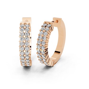 Pendiente clásico de diamantes brillantes para mujer, para mujer, en oro amarillo platino o oro blanco y oro rosa, de la marca de la moda, de la marca, de la marca - Product Image 2