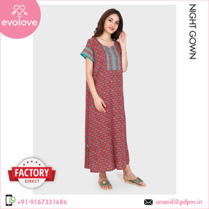 100% tela de popelina de algodón opciones personalizadas disponibles vestido de noche largo para mujeres para ropa de dormir ropa de salón de talla grande ropa de verano - Product Image 2