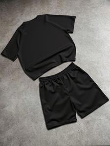 Conjunto de Camiseta y Pantalones Cortos Holgados de Algodón 100% con Rayas, Estilo Urbano, para Hombre, Fabricante de Ropa Urbana Personalizada - Product Image 4