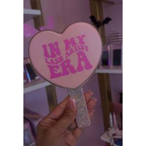 Bling Heart Cosmetic <b>Mirror</b> 2x Magnification Personalized Foldable Handle <b>Mirror</b> for Lash Artists - Product Image 1