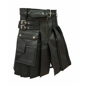 Kilt utilitaire écossais de haute qualité pour hommes avec sangles en cuir à fermeture logo personnalisé pour hommes - Product Image 5