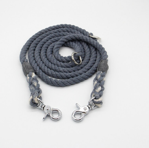 SAdjustable เชือกฝ้ายสีน้ําเงินริมทะเลสายจูงสุนัข - สายจูงสุนัขแบบเปิดประทุนได้เชือกฝ้ายสีชุดสายจูงสุนัขทําด้วยมือชุดสายจูงสัตว์เลี้ยง - Product Image 3