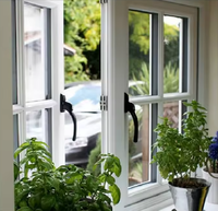 Fabricant chinois de fenêtres à battants en PVC (UPVC) à double/triple vitrage pour chambre à coucher, matériau du cadre en plastique