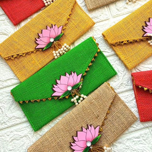 ซองเงินสดตกแต่ง, ถุงของขวัญแต่งงานอินเดีย, ถุงของขวัญ haldi mehendi Sangeet, ถุงของขวัญเทศกาลและปาร์ตี้, shagun lifafa - Product Image 2