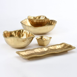 Bol de service en feuille d'or métallique, fait à la main, de qualité supérieure, pour servir les aliments, mariage, restaurant, bol japonais - Product Image 5