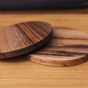 Sous-verres en bois d'acacia pour boissons en noyer Sous-verres en bois pour boissons Tapis en bambou pour protection de table Type de table Lot de 4 - Product Image 6
