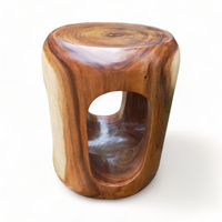 Nouvelle table d'appoint tendance en bois massif naturel, sculptée en forme de souche d'arbre, tabouret décoratif pour l'extérieur, salon moderne, style européen