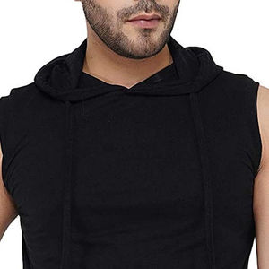Vente en gros de vêtements de sport sans manches pour homme sweats à capuche fitness sweats à capuche de gym pour hommes sweat à capuche décontracté en coton vierge sans manches grande taille - Product Image 6
