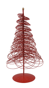 Decoración Navideña de Lujo en Forma de Corazón de Aluminio Rojo Brillante con Base para Mesa y Decoración del Hogar, Marca IHA, Modelo IHA25052 - Product Image 3