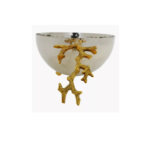 Bol en acier unique et support en métal Bols à fruits décoratifs/Plat à bonbons avec design Laiton Maison moderne au meilleur prix - Product Image 6