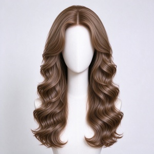 Brown Wave Human Hair Wig Long Lob Straight to Wave Lace Front Wig Natural Looking Daily Wear - Product Image 1
