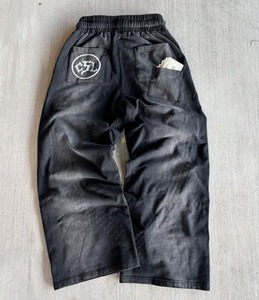 Pantalon large personnalisé de haute qualité, 100% coton, pour hommes, style streetwear, avec strass, coupe ample, pantalon décontracté pour hommes - Product Image 2