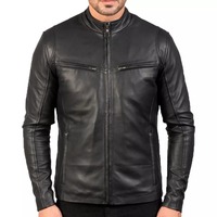 Vestes courtes lavables de haute qualité en cuir Pu pour hommes Vestes en cuir minces à col montant vintage pour hommes