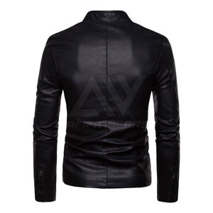 Veste en cuir véritable pour homme à col montant, qualité supérieure 2024, service OEM, écologique, coupe-vent, respirante, automne-hiver - Product Image 2