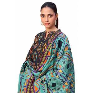Traje Salwar Kameez de 3 Piezas sin Coser, de Algodón Khaddar Estampado, Ropa Étnica Pakistaní e India para Festivales-SD-42132 - Product Image 5