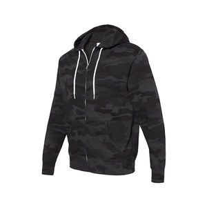 100% Cotton <b>Men</b> Zipper Camo <b>Hoodies</b> Quick dry Breathable <b>Lightweight</b> Customized Logo Printing Streetwear Full Sleeves <b>Hoodies</b> - Product Image 3