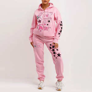 Vente chaude femmes à la mode hiver survêtement nouveau Design 100% coton à capuche col tenue respirant et écologique impression - Product Image 1