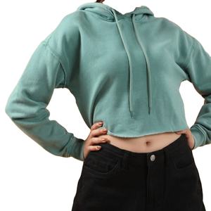 Custom 100% Cotton Fleece Hoodies Sweatshirts for Women New Design Short Length Winter Season Crop Body 2026 Trending Low Moq - Product Image 1