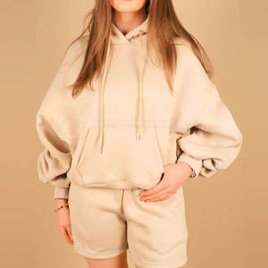 Ensemble de vêtements de sport décontractés 2024, dernière collection, sweat-shirt à manches longues uni, short respirant, tissu tricoté à séchage rapide, service OEM pour femmes - Product Image 4