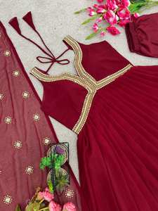 Nouvelle Robe de Soirée de Créateur Entièrement Brodée avec Sequins et Ensemble Duptta pour Tenue de Fête Style Indien/Pakistanais Réversible et Prêt-à-porter - Product Image 6