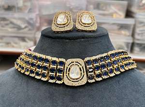 Ensemble de colliers Moissanite Polki pour femmes Ensemble de colliers de luxe de qualité supérieure pour les occasions festives Compléments à la fois ethniques et occidentaux - Product Image 5