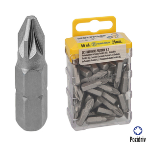 Destorpuntas Pozidriv N. 2 (50 Pezzi) Acciaio S2 al Cromo Vanadio - Product Image 1