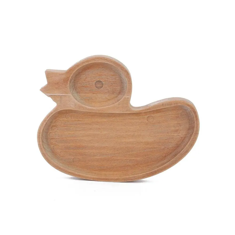 Vietnam Factory Natural Wooden Cute Plate Divided Dish Bowl Food Serving Tray for Kid Wholesale Dinner Plate Nice Price