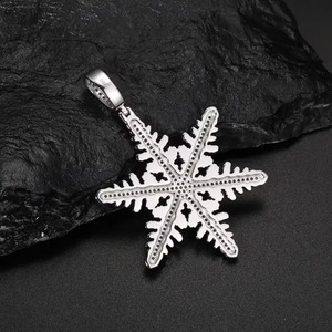 Fully Iced Out Micro Paved Snowflake Moissanite Diamond Pendant <b>Christmas</b> <b>Charm</b> Pendant Customized Jewelry Best <b>Christmas</b> Gift - Product Image 2