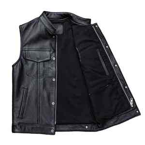 Chaleco de Motocicleta de Cuero Genuino Personalizado, Impermeable, Transpirable, Talla Grande, Ropa Exterior para Hombre, Servicio OEM - Product Image 2