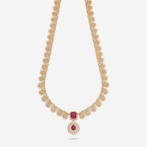Zircon Bezel-Set <b>Necklace</b> for Wedding-Inlay Technology - Product Image 1
