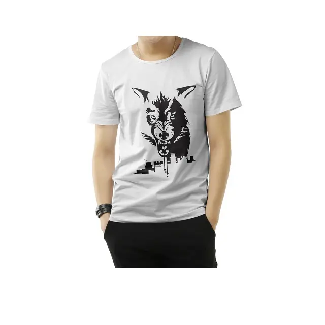 Cor branca Impressão digital em torno do pescoço perfeito montagem Meia mangas elegante casual sobre tamanho algodão design T-shirt para Casais