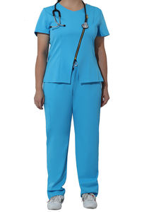 2024 Doctor Women Scrub Set manga corta moda cremallera diseño Hospital Scrubs uniformes conjuntos para mujeres - Product Image 3