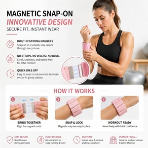 Bracelet de poignet et de cheville magnétique en silicone multicolores personnalisé OEM pour l'<span class=keywords><strong>exercice</strong></span> physique à domicile - Product Image 4