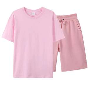 Conjunto de Camiseta y Pantalones Cortos Casuales de Verano para Hombre, Estilo Urbano, Estampados con Frases de Dibujos Animados, Tejido de Punto, 100% Poliéster, Secado Rápido, Tejido de Punto, Venta al por Mayor - Product Image 2