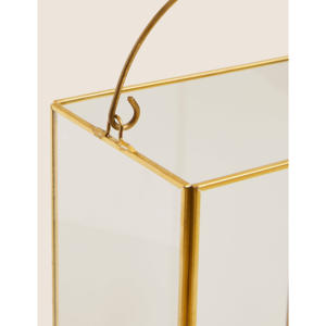 Porte-bougie élégant en métal doré avec bordure géométrique en forme de boule, terrarium pour plantes, centre de table pour la décoration de la maison et des événements - Product Image 4