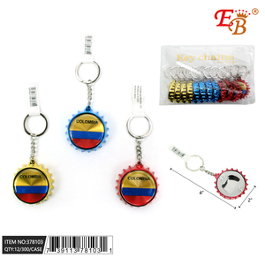 4 \ "Colombia metallo bottiglia di birra portachiavi con 300 pezzi 25DZ/CS apribottiglie Logo personalizzabile - Product Image 1