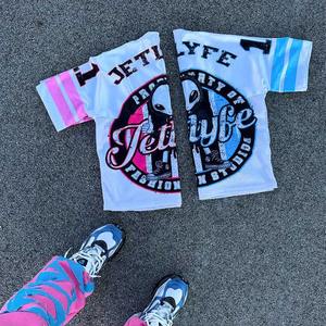 Camisetas de fútbol recortadas de gran tamaño para hombre Impresión DTG personalizada 100% Material de satén de algodón con malla de poliéster Boxy Fit - Product Image 4