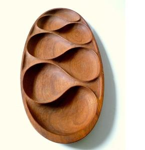 Bandeja de servicio redonda de material de madera metálica para bodas y fiestas, bandeja de alta calidad para niños - Product Image 4