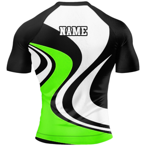 Nouveaux designs imprimés sur mesure demi-manchon Compression Rash Guard pour MMA-tissu polyester/nylon à séchage rapide - Product Image 2