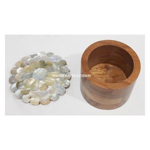 Most Beautiful Best Price Antique New Design Wooden Mother of Pearl <b>Mirror</b> With <b>Box</b> Round Jewelry <b>Box</b> for Gifting and Decoration - Product Image 1