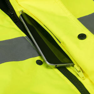 Chaqueta protectora de seguridad reflectante impermeable de alta visibilidad de alta calidad 300D Oxford ropa de trabajo recubierta de PU ropa de lluvia de alta visibilidad - Product Image 5