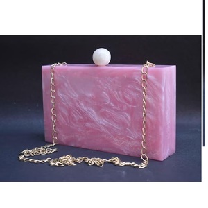 Bolso de mano de resina de noche de moda clásica para mujer, patrón de piedra multicolor, diseño cuadrado, tamaños personalizables - Product Image 1