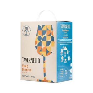 TAVERNELLO Vino Bianco 5L Bag in Box Fresh Italian White <b>Wine</b> 6 Bottles Per Box Made in Italy - Product Image 1
