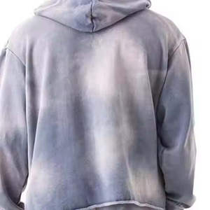 Conjunto Deportivo Premium Gris Tie Dye de Talla Grande para Hombre, Sudadera con Capucha y Pantalones Jogger de Corte Recto, Ropa Deportiva Urbana al por Mayor - Product Image 6