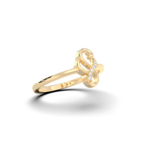 0.03 Carat E-F/VVS-VS Moissanite Round Cut Diamond Prong Set Fancy / Modern Ring Made in 10K,14K,18K Solid Gold - Product Image 4