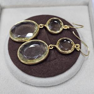 Pendientes colgantes hechos a mano de Plata de Ley 925 chapado en oro Natural corte ovalado limón cuarzo piedra preciosa estilo clásico joyería de moda - Product Image 6