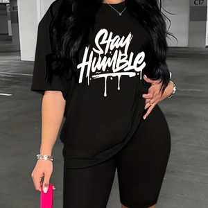 Ensemble 2 pièces 100% coton pour femmes Chemise short imprimée à sublimation décontractée Qualité supérieure Design élégant Ensembles pour femmes - Product Image 1